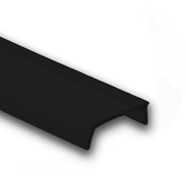 Losse 2 meter zwarte LED profiel klikafdekking - 318, 323, stuc300, stuc400, gips300, gips400
