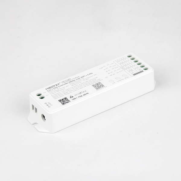 Miboxer Thread over Matter LED controller 5 in 1 - voor Single Color/Dual White/RGB/RGBW/RGBWW/RGBCCT LED strips 12-24-48v  - THREAD-OVER-MATTER