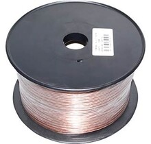 Luidsprekerkabel CCA-geleider, 2x 0,75mm², transparant, spoel va