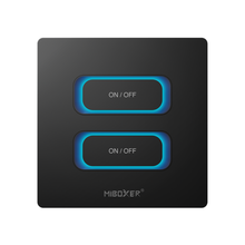 Zwarte draadloze LED Wanddimmer 2-voudige slimme schakelaar (TUYA, Zigbee 3.0 + 2.4G) - ESZ2