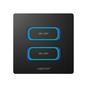 Zwart Wand Paneel 2-voudige slimme schakelaar (Zigbee 3.0 + 2.4G)