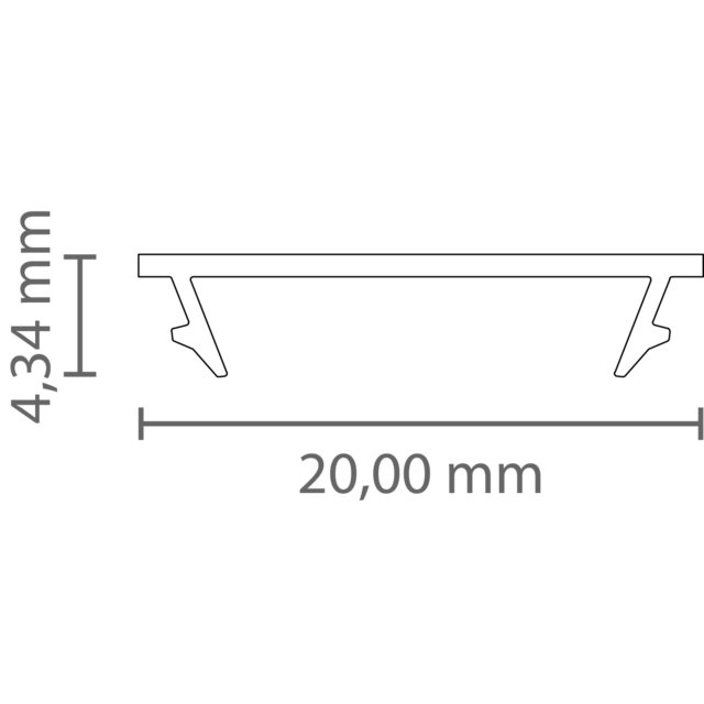 Losse 2 meter Helder / Transparant LED profiel klikafdekking - 318, 323, stuc300, stuc400, gips300, gips400