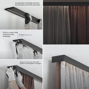 Gordijnrail LED profiel 200cm GR2-Wit