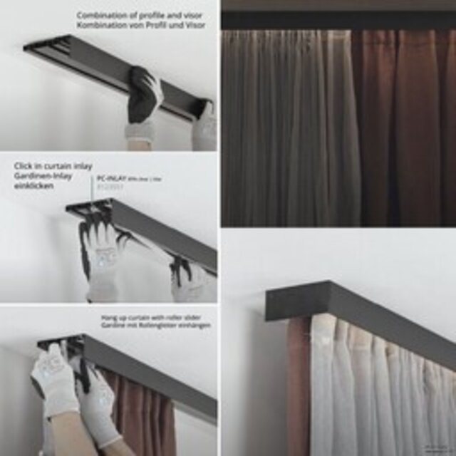 Gordijnrail LED profiel 200cm GR2-Wit