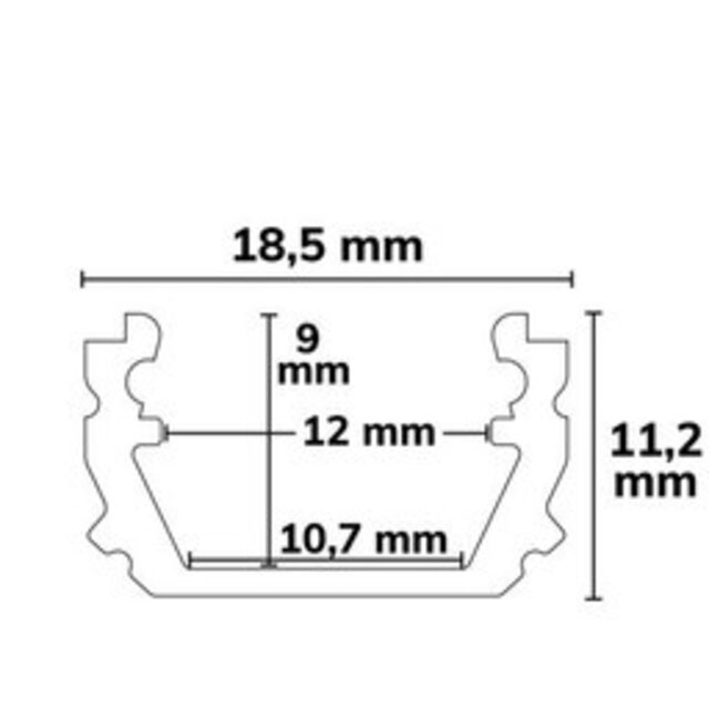 LED gordijn profiel opaal gordijnrail serie 200 cm