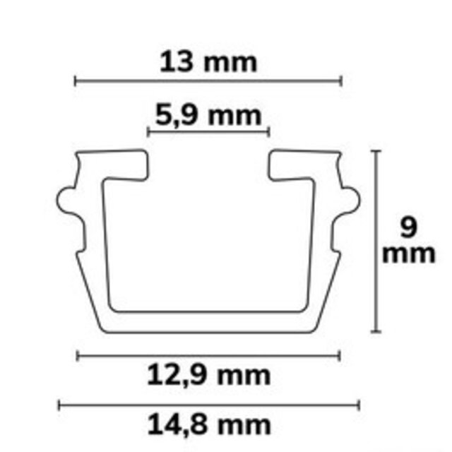 LED gordijn profiel opaal gordijnrail serie 200 cm