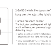 Zwarte draadloze LED Wanddimmer 2-voudige slimme schakelaar 2.4Ghz - ESR2T