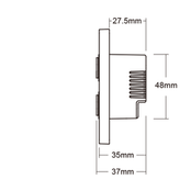 Zwarte draadloze LED Wanddimmer 2-voudige slimme schakelaar 2.4Ghz - ESR2T