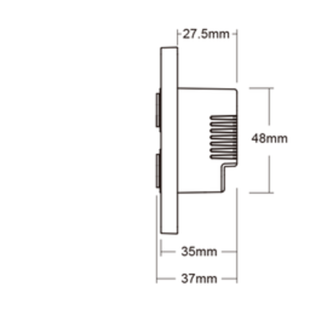 Zwarte draadloze LED Wanddimmer 2-voudige slimme schakelaar 2.4Ghz - ESR2T