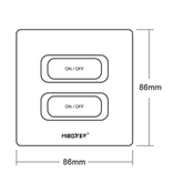 Zwarte draadloze LED Wanddimmer 2-voudige slimme schakelaar 2.4Ghz - ESR2T