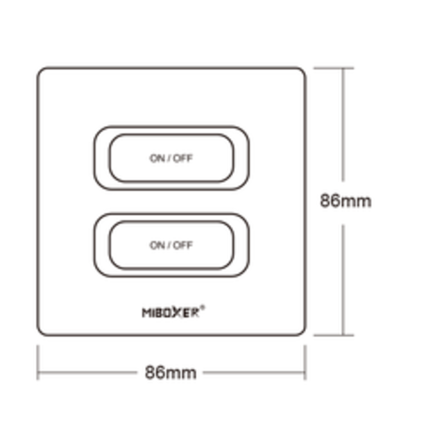 Zwarte draadloze LED Wanddimmer 2-voudige slimme schakelaar 2.4Ghz - ESR2T