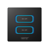 Zwarte draadloze LED Wanddimmer 2-voudige slimme schakelaar 2.4Ghz - ESR2T