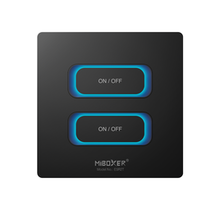 Zwarte draadloze LED Wanddimmer 2-voudige slimme schakelaar 2.4Ghz - ESR2T