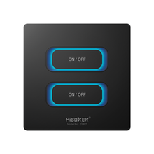 Zwarte draadloze LED Wanddimmer 2-voudige slimme schakelaar 2.4Ghz - ESR2T