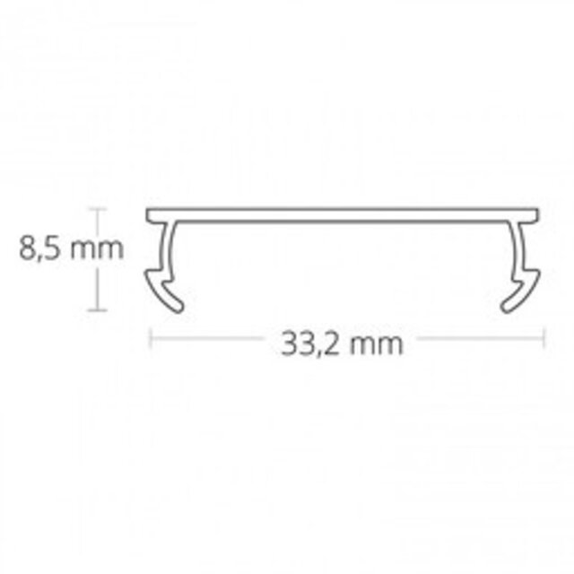 Losse opaal klikafdekking 2 meter XL40ALU, XL40WIT, XL40ZWART