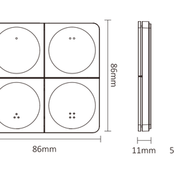 4-voudig draadloos LED Wanddimmer - ZWART K4