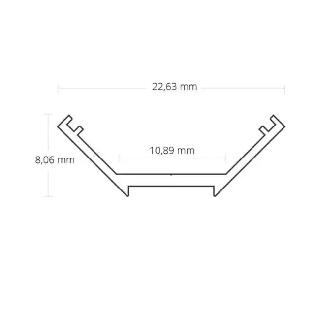 LED hoekprofiel 2 meter inclusief half ronde afdekking 22,63mm x 8,06mm - C25ALU