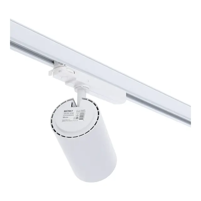 3-fase rail spot - WIT -  instelbaar - 10W/20W/30W 38° - ROSA - 2700/3000/4000K