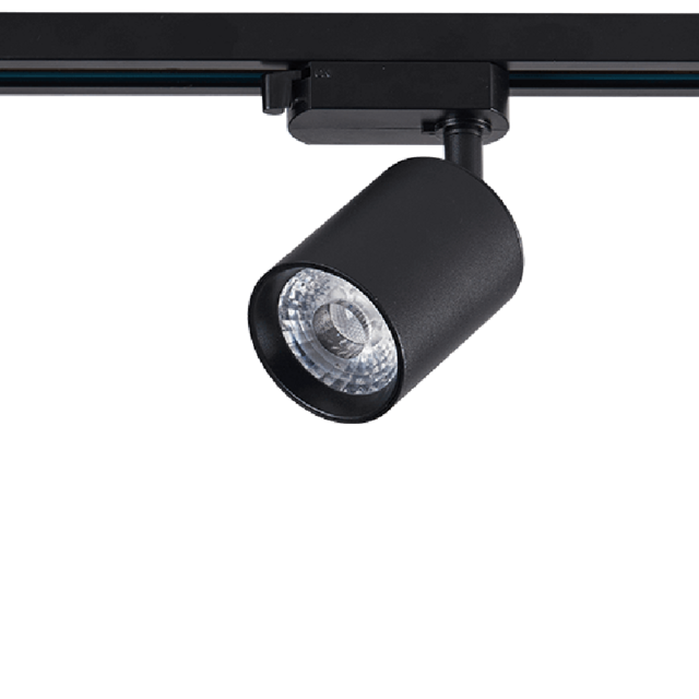 Dimbare 3-fase rail spot - ZWART - 10W 55° - PANDO