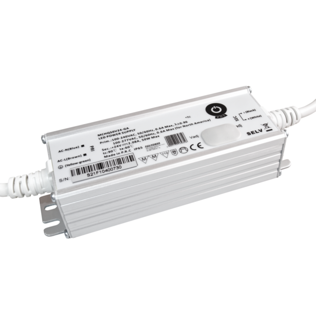 LED voeding 60 watt 24 volt 2,5 Ampère – IP67 waterdicht – MCHQ60V24-GE