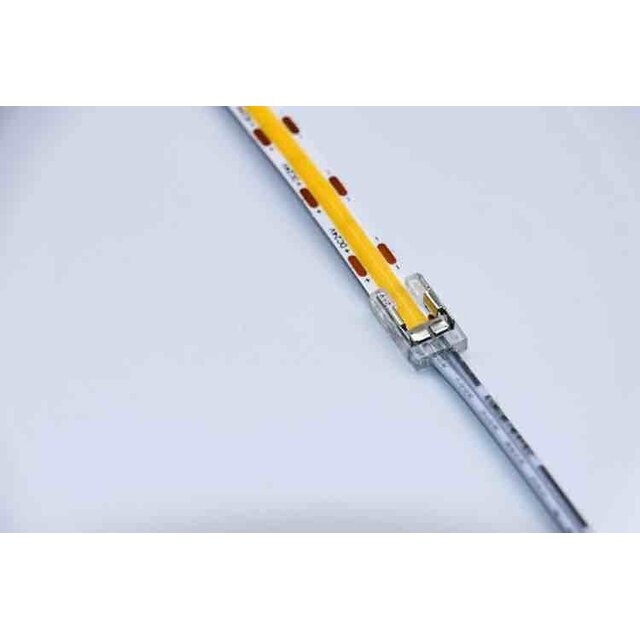 COB 10mm LED strip klik connector 1 zijdig draad - soldeervrij - ip20