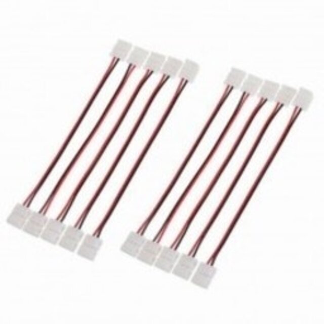LED strip verbindingsstuk met draad 10mm 2 zijdig - ip20