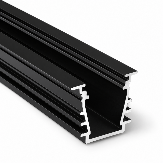 Zwart LED plafond profiel inclusief opaal afdekking 23.4 mm x 19 mm - GYPROC10ZWART