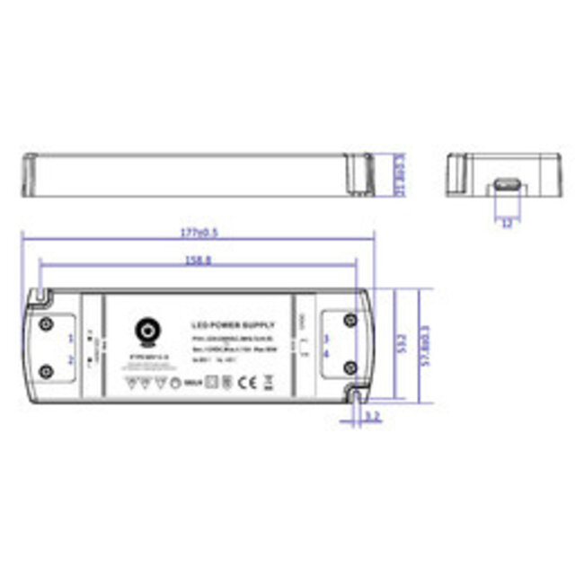 Compacte LED driver 50 watt 24 volt 2.08 Ampère - IP20 - FTPC50V24-C2 (NIET DIMBAAR)