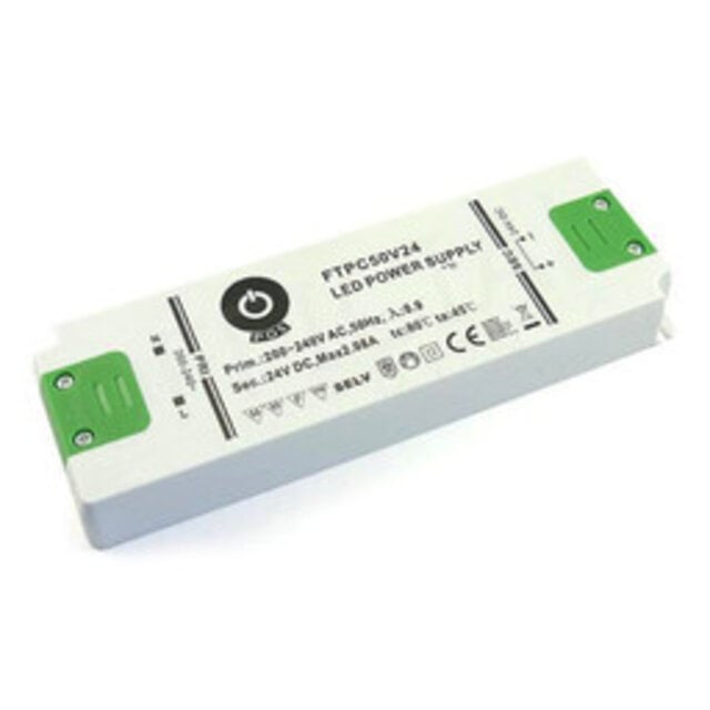 Compacte LED driver 50 watt 24 volt 2.08 Ampère - IP20 - FTPC50V24-C2 (NIET DIMBAAR)