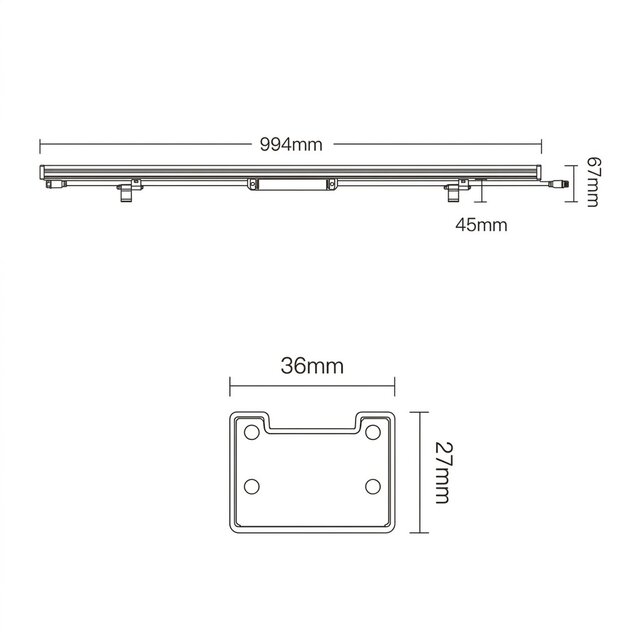 100cm Waterdichte LED Wallwasher Gevel verlichting - breedstraler  RGBCCT 24 watt 230V IP66 -