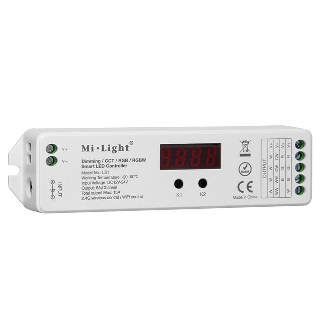 LED SMART controller 4 in 1 (2,4 GHz)  - voor CCT / RGB / RGBW LED strips 12-24v - Dimming - LS1