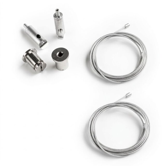 ALU kabel ophangsysteem voor LED profiel, XL306ALU, XL306WIT, XL306ZWART, XL340ALU, XL340WIT, XL340ZWART- kabels voor LED profiel - ALU