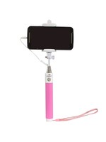 Earldom Pink Selfie Stick with 3.5 jack - 100 cm extendable - Earldom