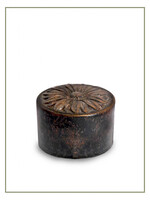 Bronzen mini urne met bloem - 407