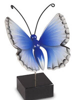 26-West-mini urne vlinder hout-blauw