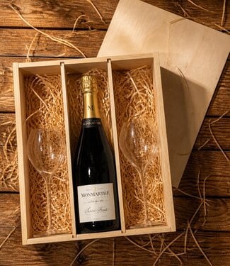 Monmarthe Monmarthe Brut Champagne geschenk met 2 luxe Lehmann glazen