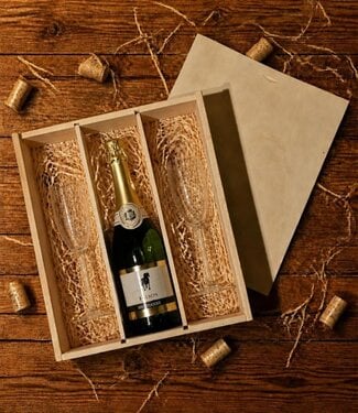 Frison Wijngeschenk Frison Bruzer met 2 glazen in kist