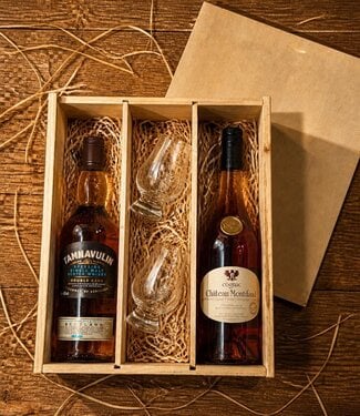 Relatiegeschenk Cognac & Whisky met glazen
