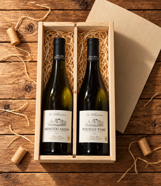 Wijngeschenk Villaudiere Pouilly Fume & Menetou Salon 2 flessen in kist
