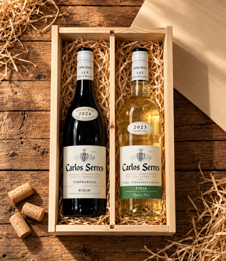 Carlos Serres Wijngeschenk Carlos Serres Rioja Rood en Wit 2 flessen in kist