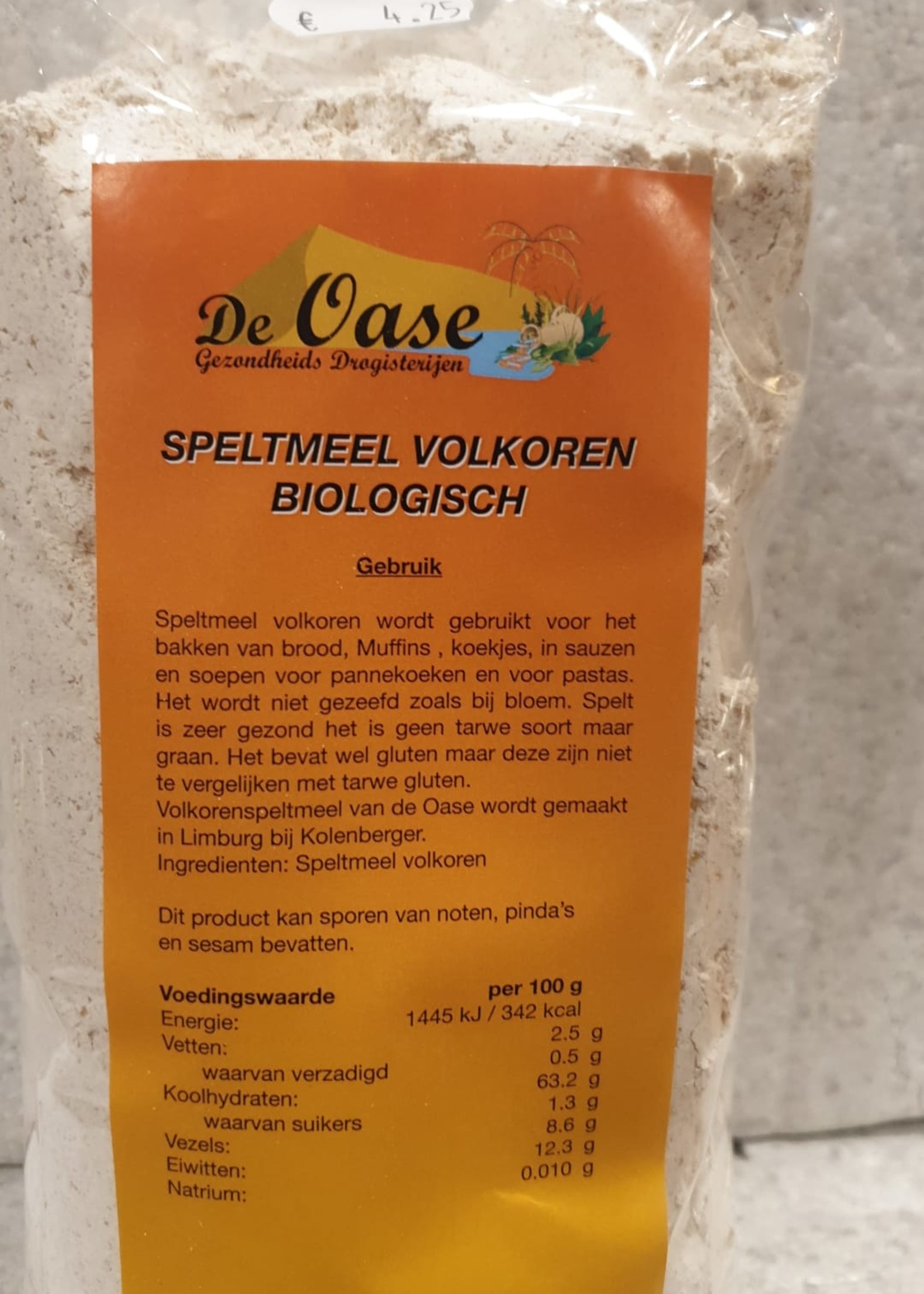 De Oase voedingssupplementen Speltmeel volkoren