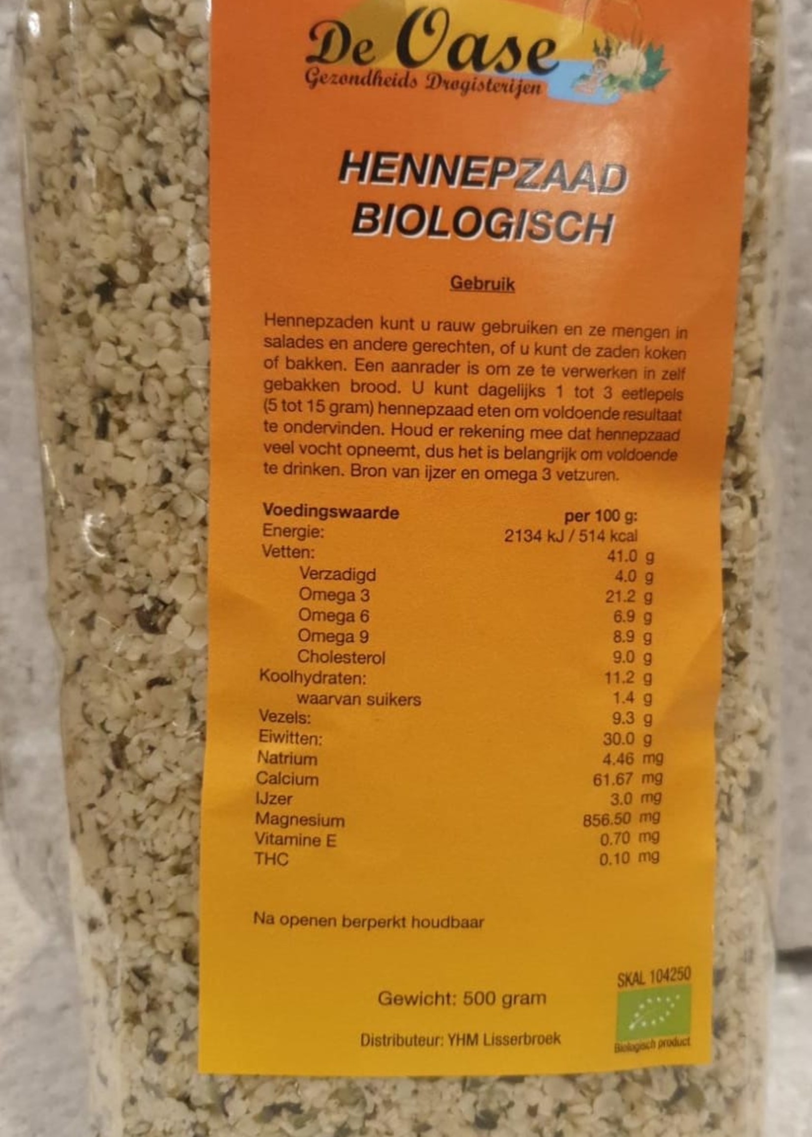 De Oase voedingssupplementen Hennepzaad Biologisch