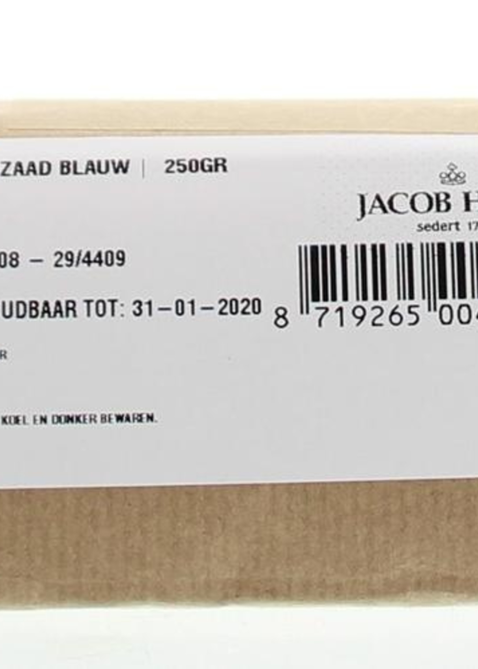 Jacob Hooy Maanzaad blauw/papaver coer Jacob Hooy 250g