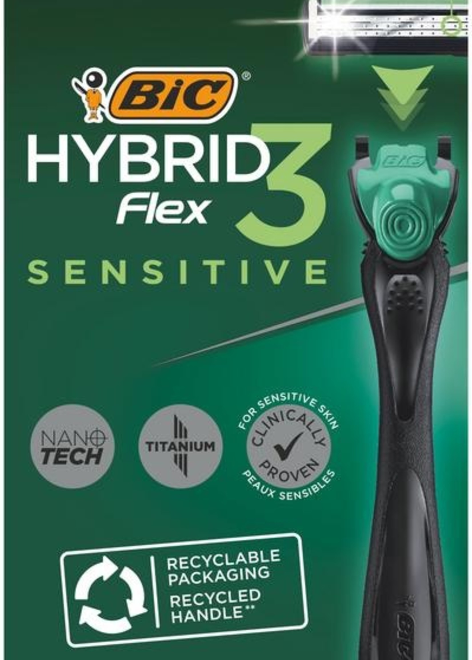 BIC Flex 3 hybrid shaver sensitive leaf bl 4 BIC 4st