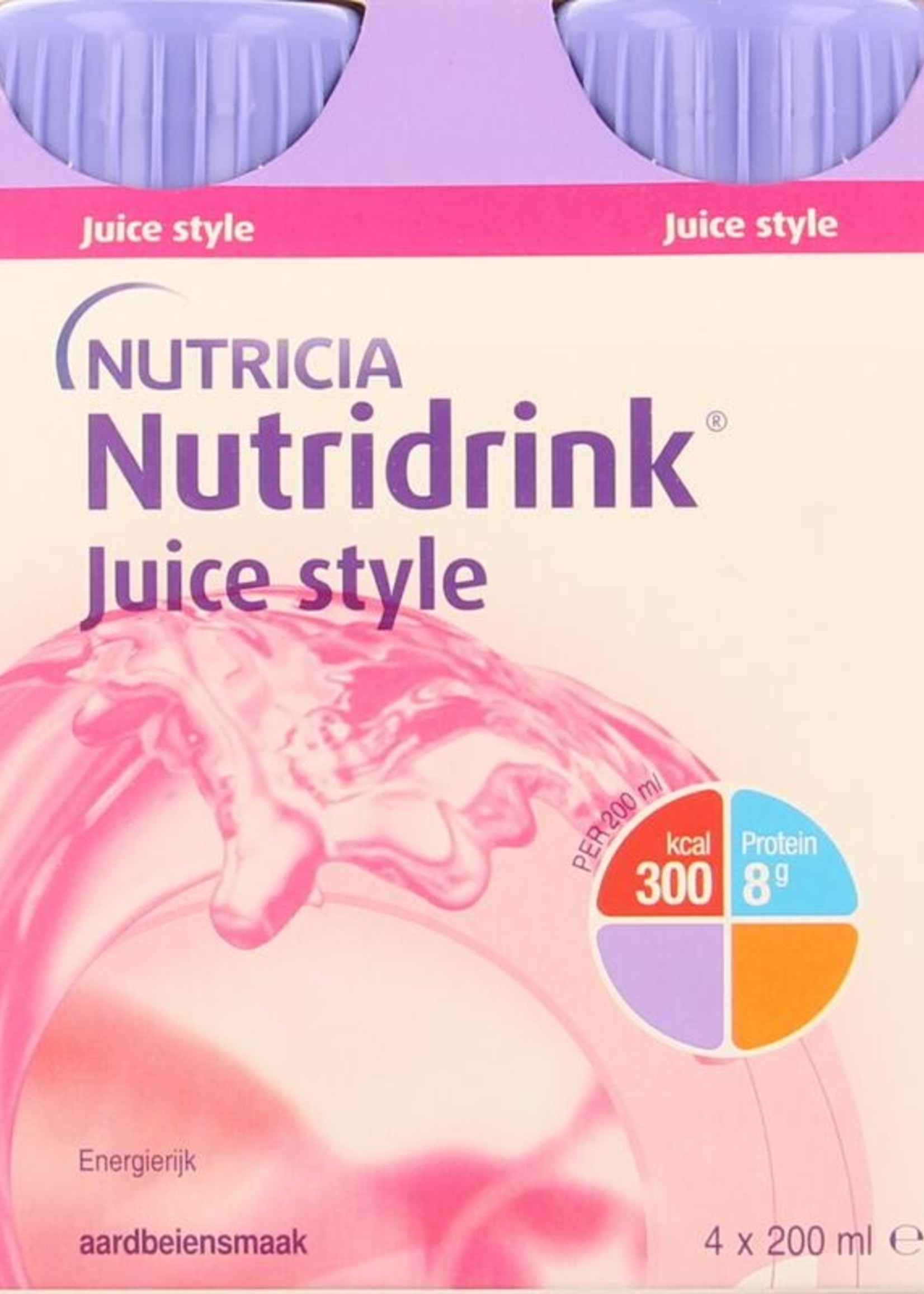 Nutridrink Juice style aardbei 200ml Nutridrink 4st