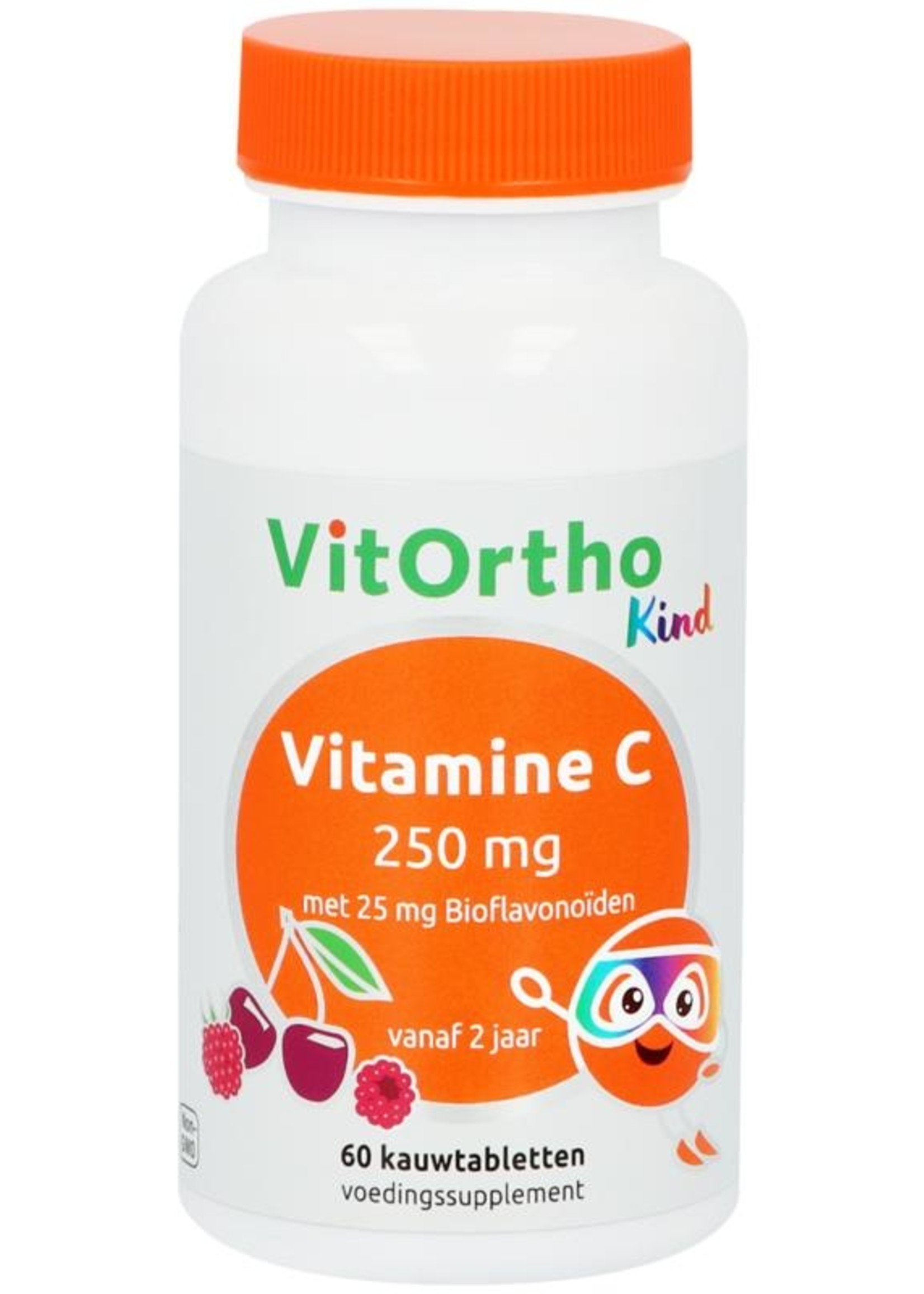 Vitortho Vitamine C 250 mg met 25 mg bioflavonoiden (kind) Vitortho 60kt