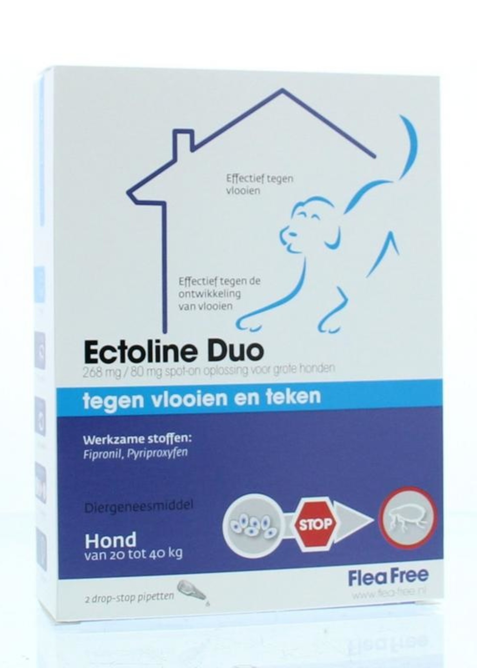 Flea Free Ectoline duo hond 20-40kg pipet Flea Free 2st
