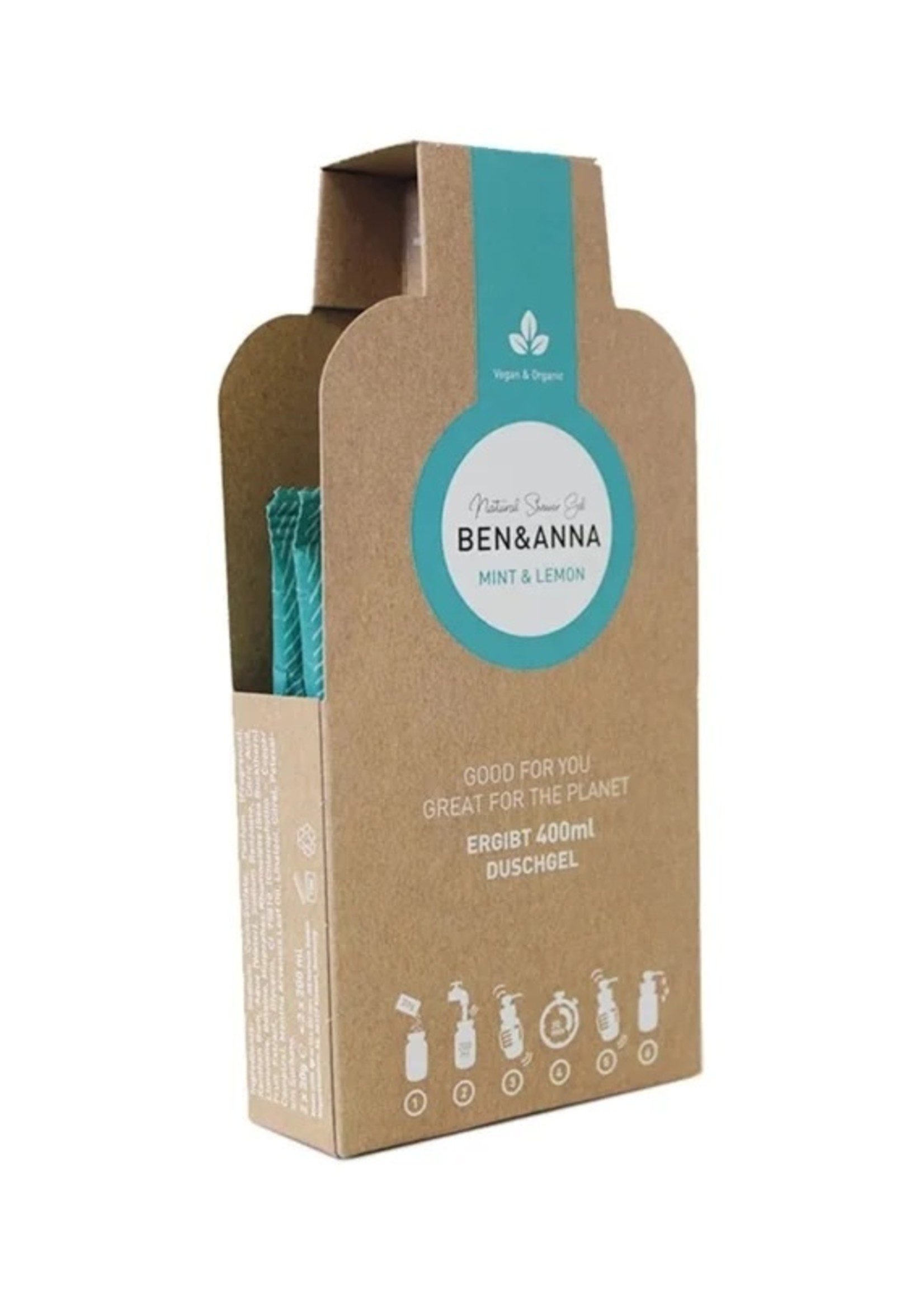 Ben & Anna Showergel flakes mint & lemon Ben & Anna 2st