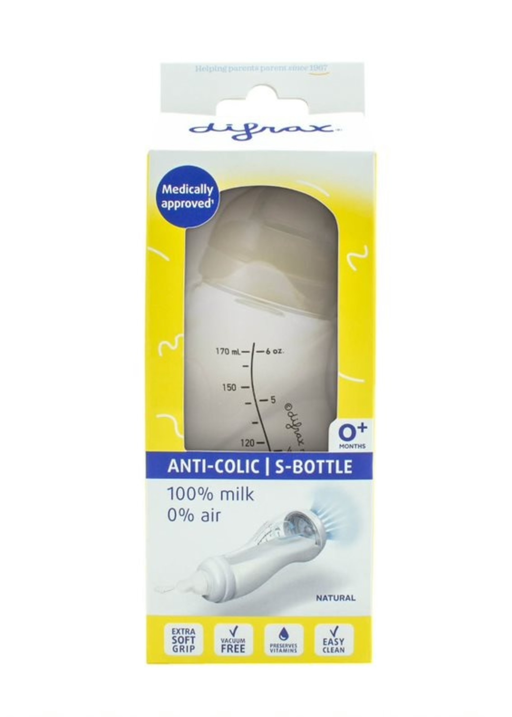 Difrax S-Fles natural creme 170ml Difrax 170ml