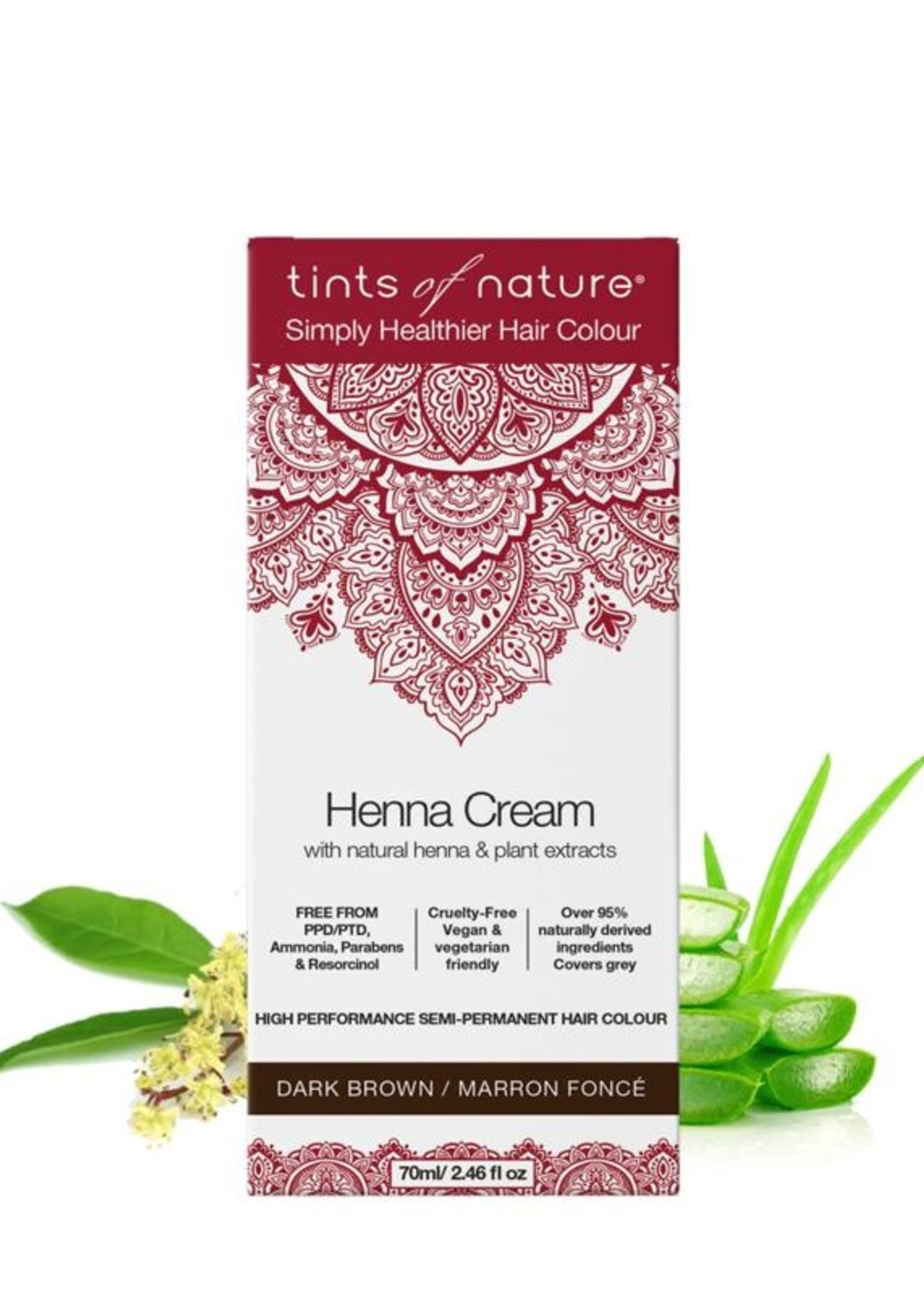 Tints Of Nature Henna cream dark brown semi permanent Tints Of Nature 70ml